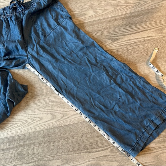 NWT Thread & Supply Chambray Wide Leg Crop Pants Large - Picture 12 of 13
